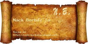 Nack Borbála névjegykártya